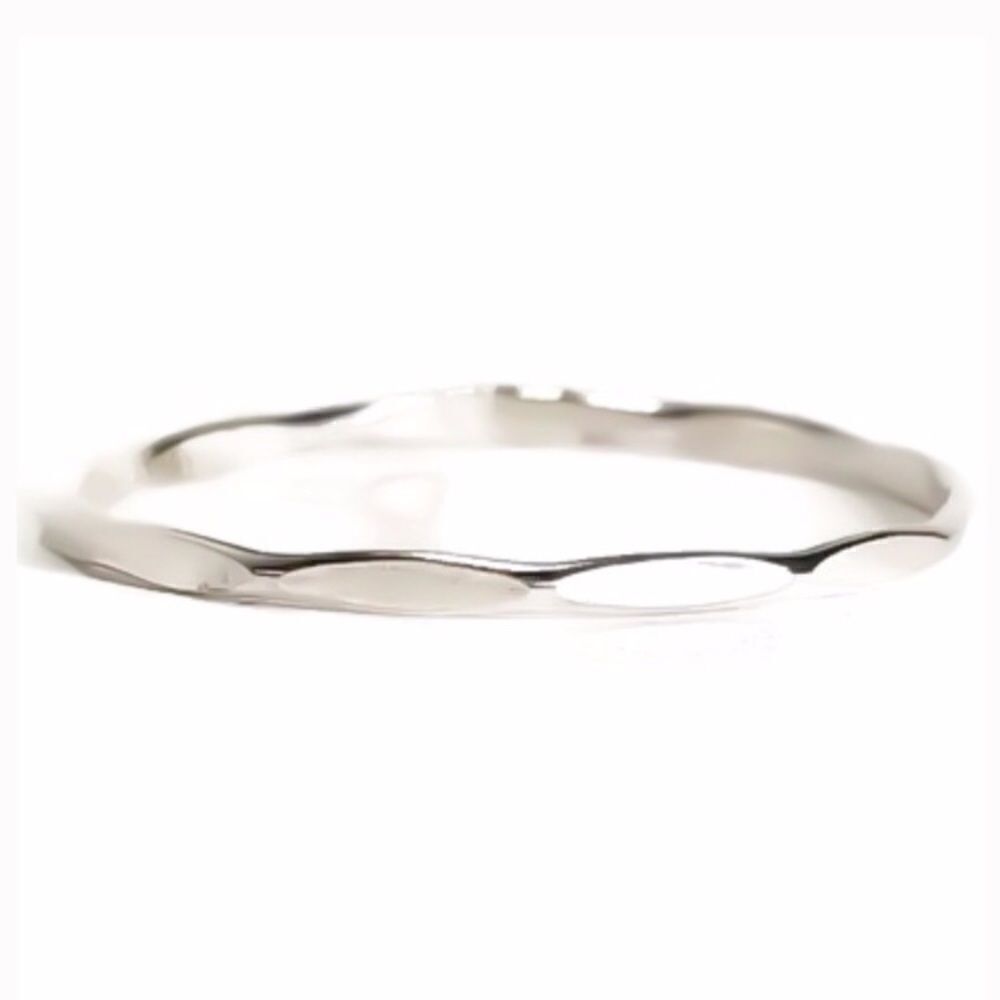925 SS faceted stackable ring